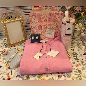 💝NWT OlLIVE & OAK Blush Pink Knit Cardigan and Easter themed bundle💝
